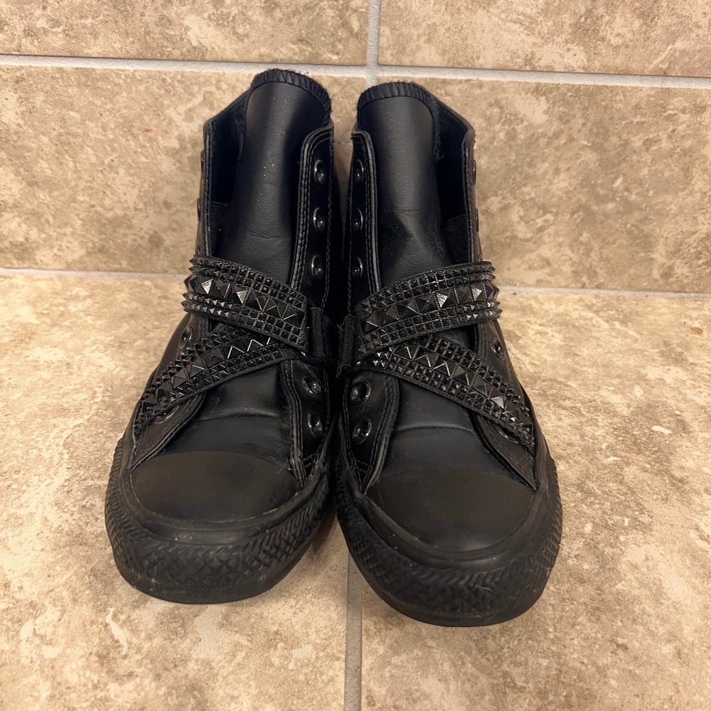 Studded black Leather Converse